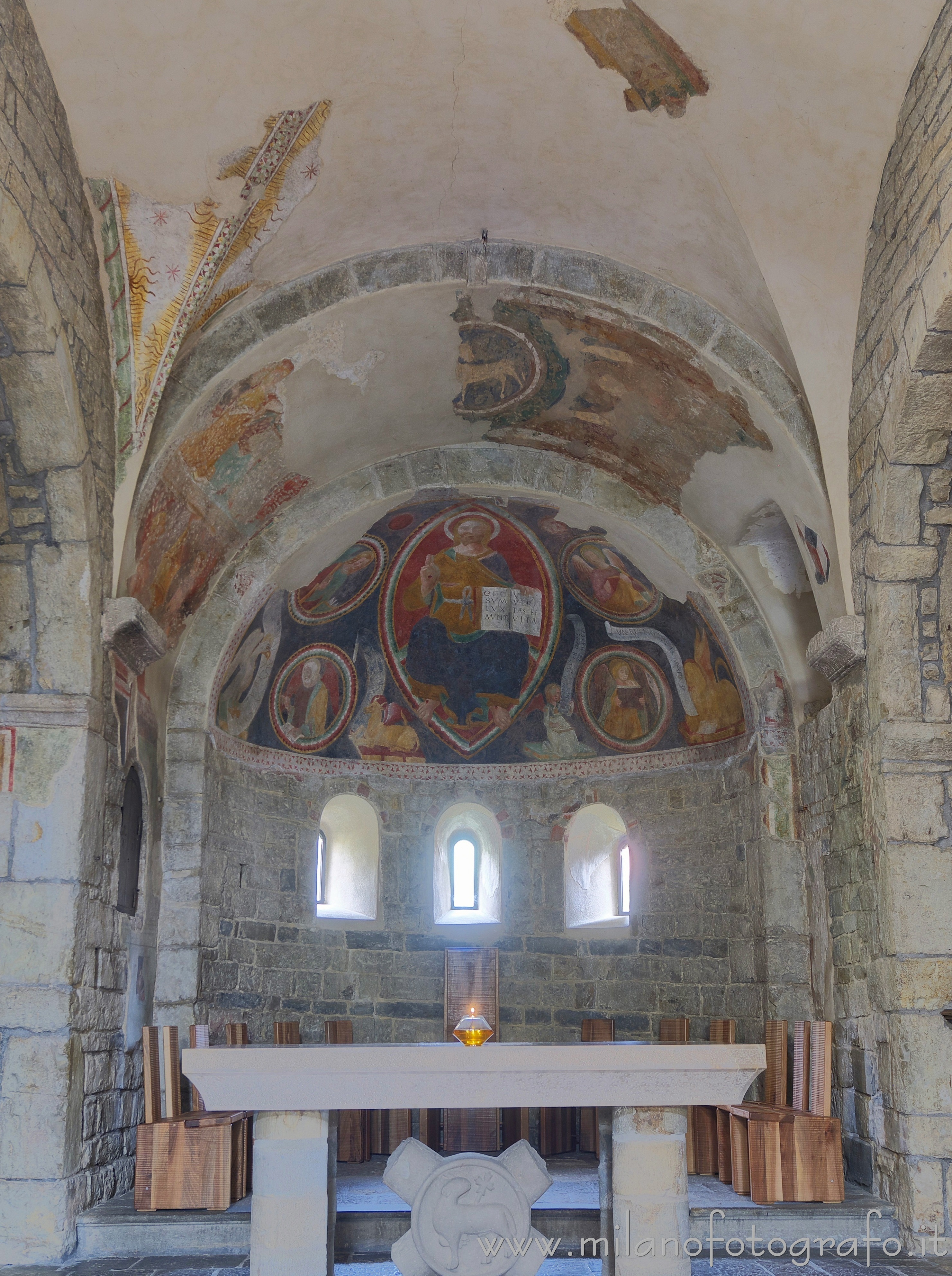 Sotto il Monte (Bergamo, Italy) - Central apse of the Abbey of Sant'Egidio in Fontanella